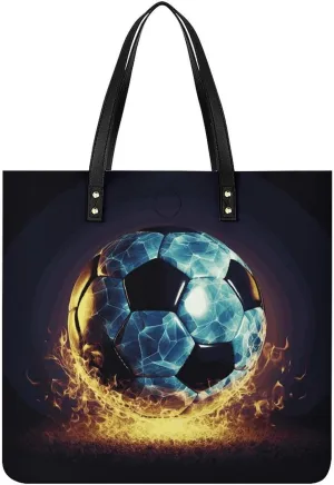 Handbags for WomenCool Soccer BallTrendy Vegan Leather Hobo Handbags,Women's Soft Bucket Bag For Women - Ladies Handbags For Work, Travel, Casual Use,Birthday Gifts