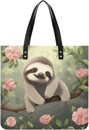 Handbags for WomenCute Baby SlothTrendy Vegan Leather Hobo Handbags,Women's Soft Bucket Bag For Women - Ladies Handbags For Work, Travel, Casual Use,Birthday Gifts