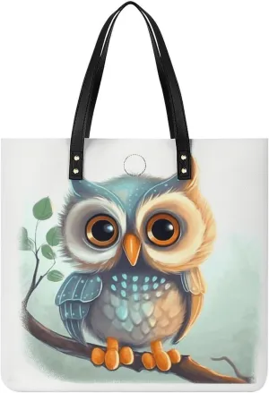 Handbags for WomenCute OwlTrendy Vegan Leather Hobo Handbags,Women's Soft Bucket Bag For Women - Ladies Handbags For Work, Travel, Casual Use,Birthday Gifts
