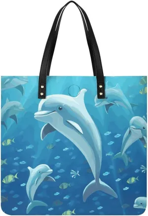 Handbags for WomenDolphinTrendy Vegan Leather Hobo Handbags,Women's Soft Bucket Bag For Women - Ladies Handbags For Work, Travel, Casual Use,Birthday Gifts