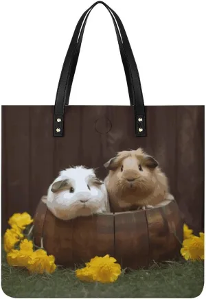 Handbags for WomenGuinea PigsTrendy Vegan Leather Hobo Handbags,Women's Soft Bucket Bag For Women - Ladies Handbags For Work, Travel, Casual Use,Birthday Gifts