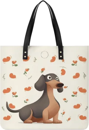 Handbags for WomenI Love My Dog DachshundsTrendy Vegan Leather Hobo Handbags,Women's Soft Bucket Bag For Women - Ladies Handbags For Work, Travel, Casual Use,Birthday Gifts