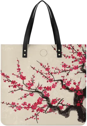 Handbags for WomenJapanese Floral Cherry BlossomTrendy Vegan Leather Hobo Handbags,Women's Soft Bucket Bag For Women - Ladies Handbags For Work, Travel, Casual Use,Birthday Gifts