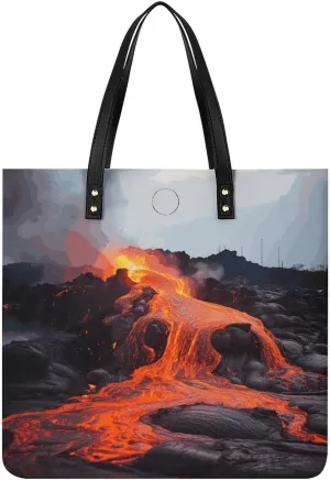 Handbags for WomenRed Hot LavaTrendy Vegan Leather Hobo Handbags,Women's Soft Bucket Bag For Women - Ladies Handbags For Work, Travel, Casual Use,Birthday Gifts