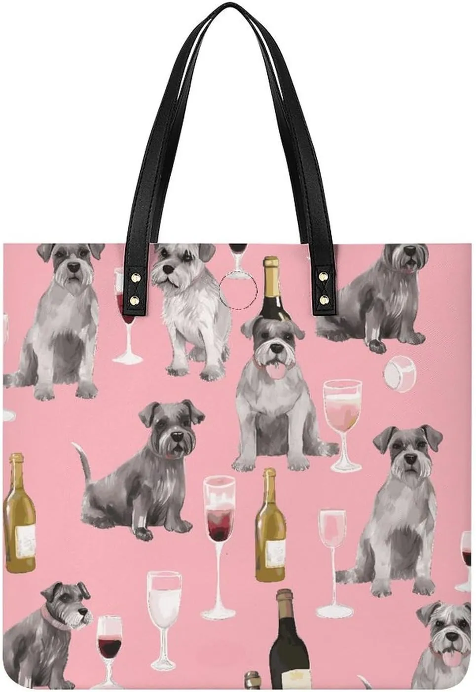Handbags for WomenSchnauzerTrendy Vegan Leather Hobo Handbags,Women's Soft Bucket Bag For Women - Ladies Handbags For Work, Travel, Casual Use,Birthday Gifts
