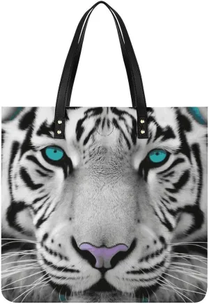 Handbags for WomenTiger with Teal EyesTrendy Vegan Leather Hobo Handbags,Women's Soft Bucket Bag For Women - Ladies Handbags For Work, Travel, Casual Use,Birthday Gifts