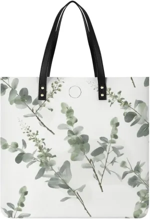 Handbags for WomenWhite Natural Greenery TwigTrendy Vegan Leather Hobo Handbags,Women's Soft Bucket Bag For Women - Ladies Handbags For Work, Travel, Casual Use,Birthday Gifts