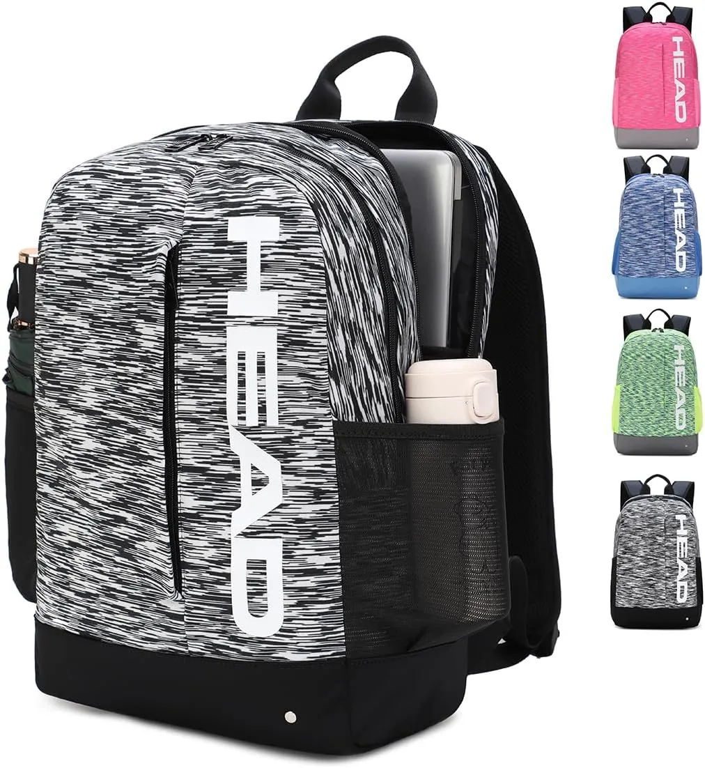 HEAD Lightweight Sport Backpack for Men & Women, Causal Backpacks for Work/Travel/Outdoor, Daily Daypack Laptop Backpack Fits 13.5 Inch Computer (Black)