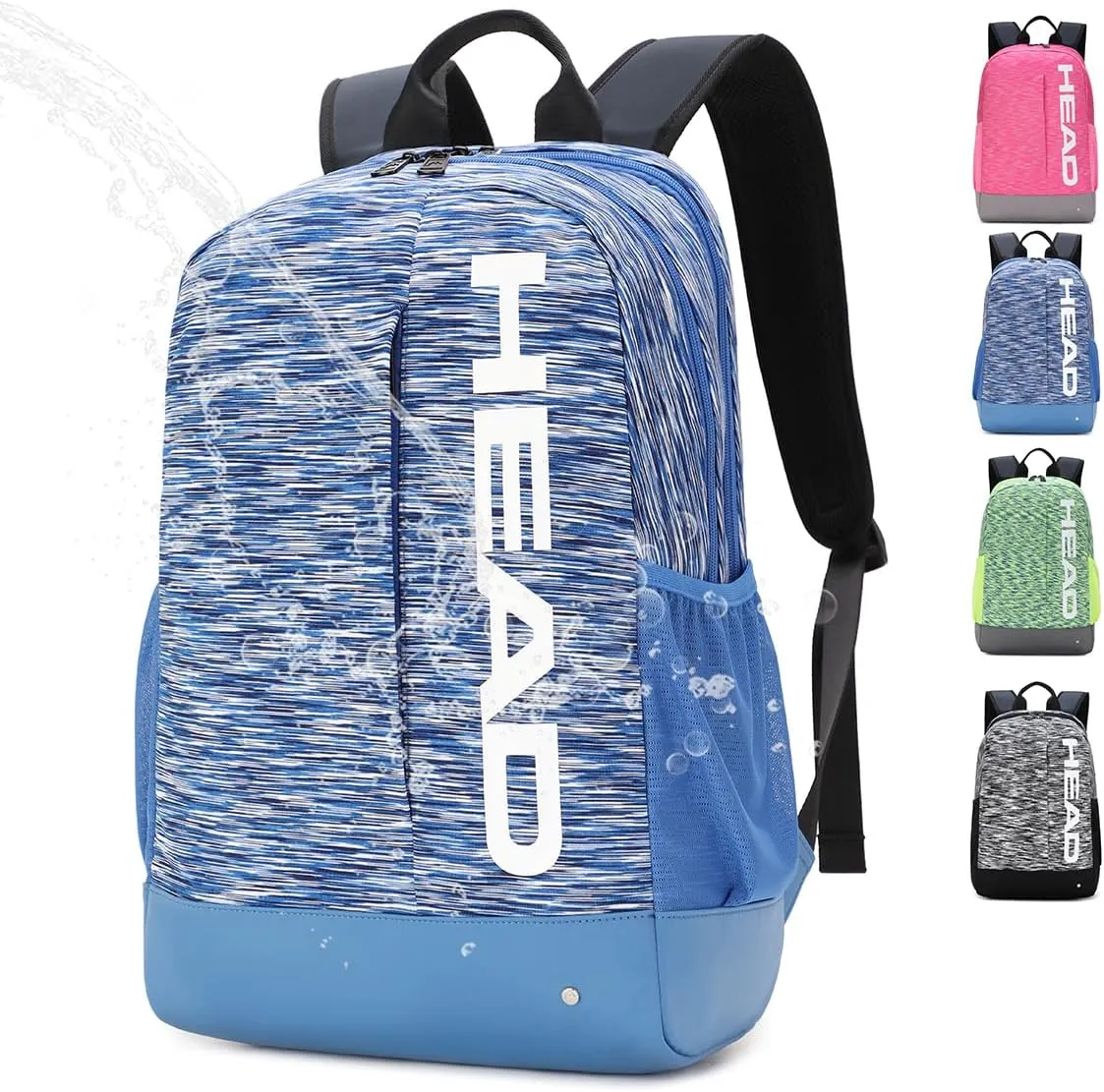 HEAD Lightweight Sport Backpack for Men & Women, Causal Backpacks for Work/Travel/Outdoor, Daily Daypack Laptop Backpack Fits 13.5 Inch Computer (Blue)
