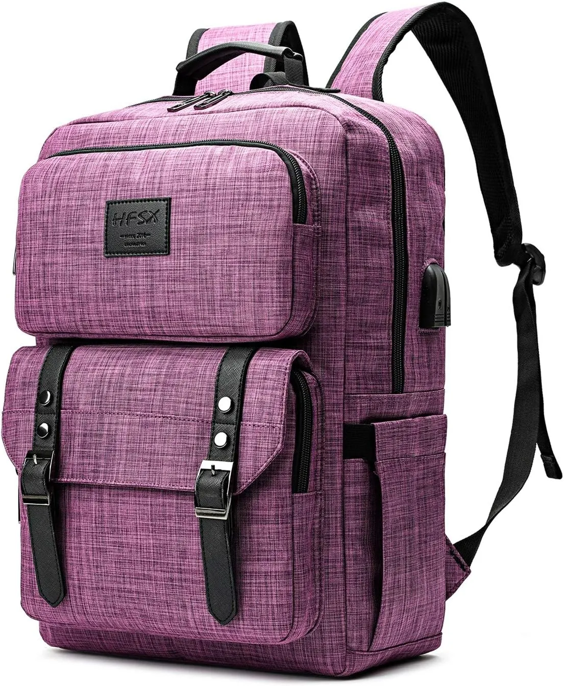 HFSX Laptop Backpack Women Men College Backpacks Bookbag Vintage Backpack Book Bag Fashion Back Pack Anti Theft Travel Backpacks with Charging Port fit 15.6 Inch Laptop