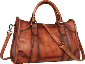 Iswee Retro Leather Shoulder Bags for Women Bucket Bags Hobo Shoulder Bags Purse and Handbags for Women