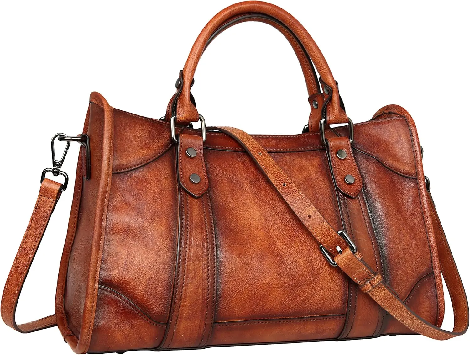 Iswee Retro Leather Shoulder Bags for Women Bucket Bags Hobo Shoulder Bags Purse and Handbags for Women