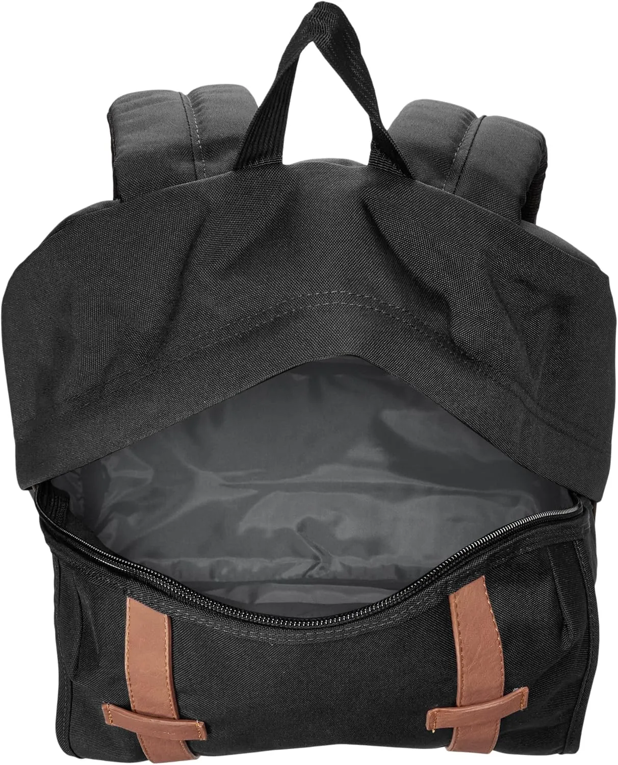 JanSport Cortlandt Laptop Backpack, Black, 15 Laptop Sleeve-Synthetic Leather Shoulder Computer Bag with Large Compartment, Padded Straps- Rucksack for Men, Women
