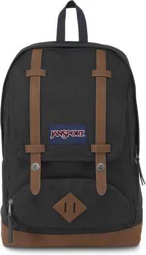 JanSport Cortlandt Laptop Backpack, Black, 15 Laptop Sleeve-Synthetic Leather Shoulder Computer Bag with Large Compartment, Padded Straps- Rucksack for Men, Women
