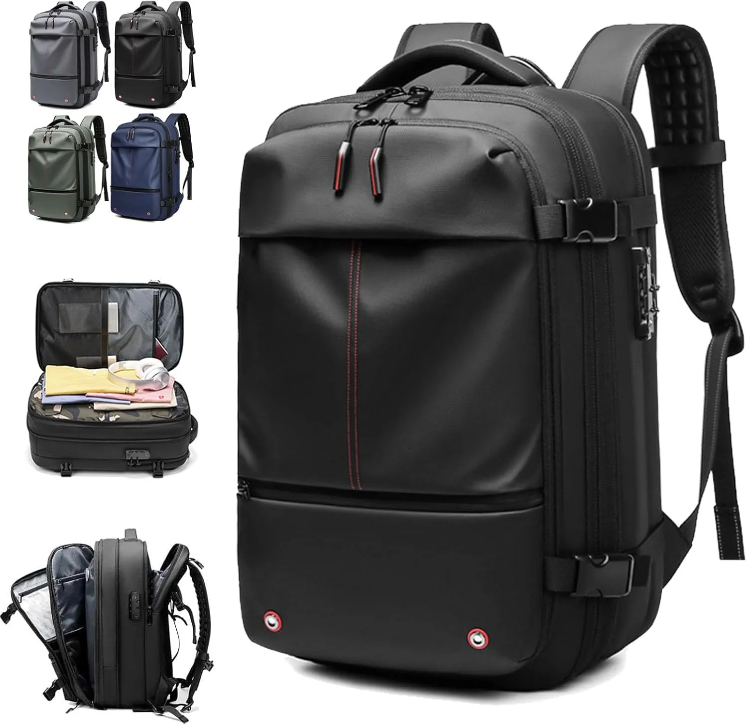 Jet Pack Pro Travel, Airback Backpack,Travel Smart With Vacuum Compression & Waterproof Design(Black-No Air pump)