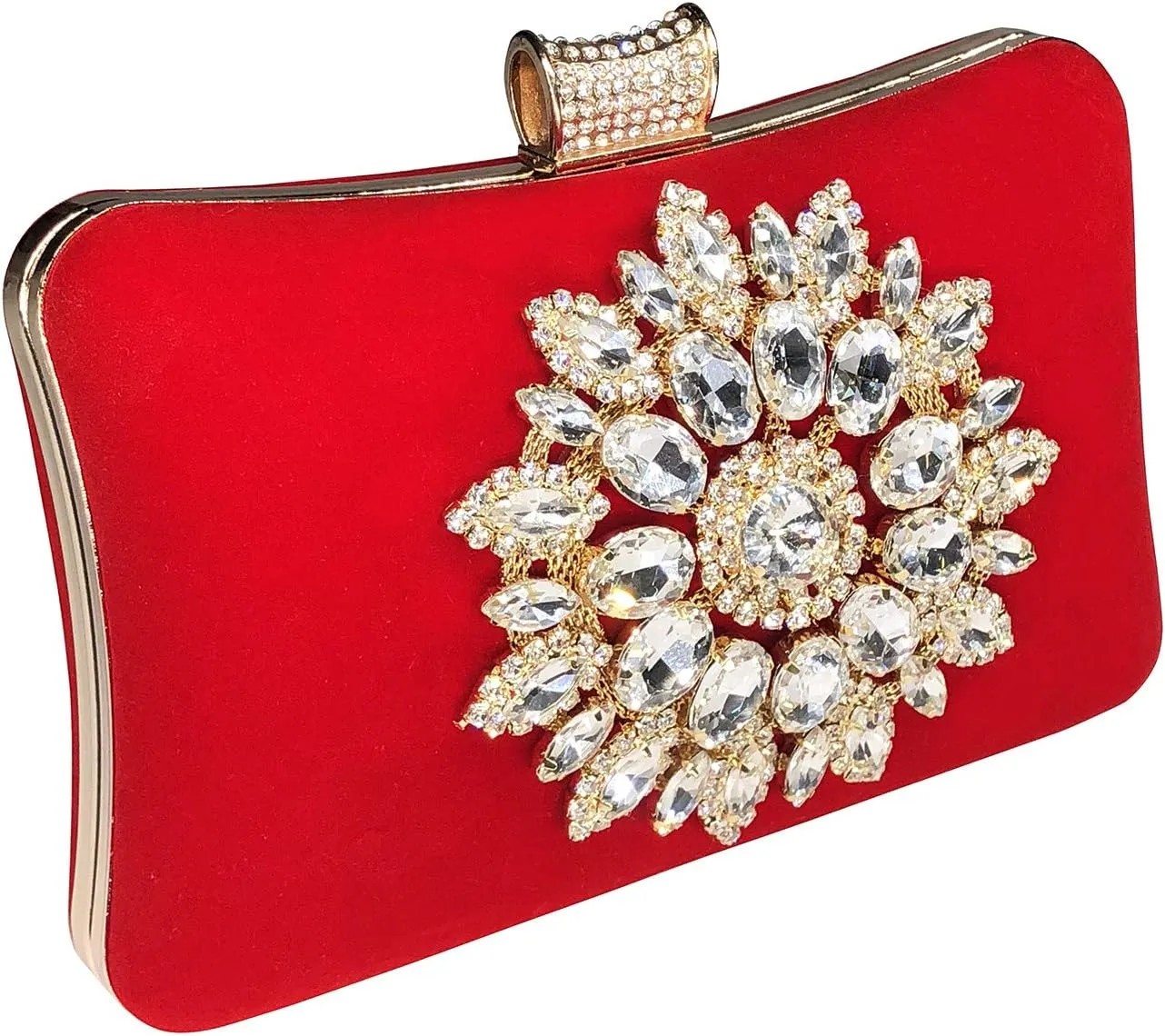 JO&FO Women Clutches Purses Bags Flower Envelope Beaded Prom Wedding Evening Handbag 