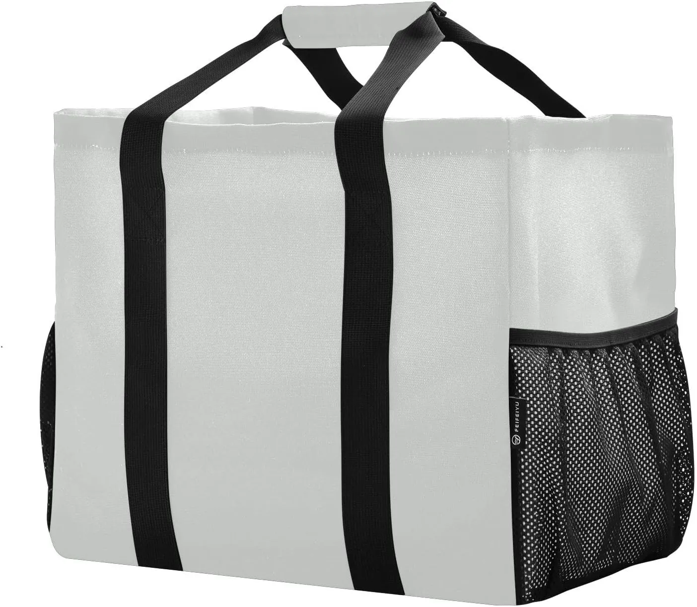 JUNZAN Teal Large Utility Tote Bag Collapsable Beach Bag Waterproof Reusable Grocery Bags with Handles Laundry Tote Bag