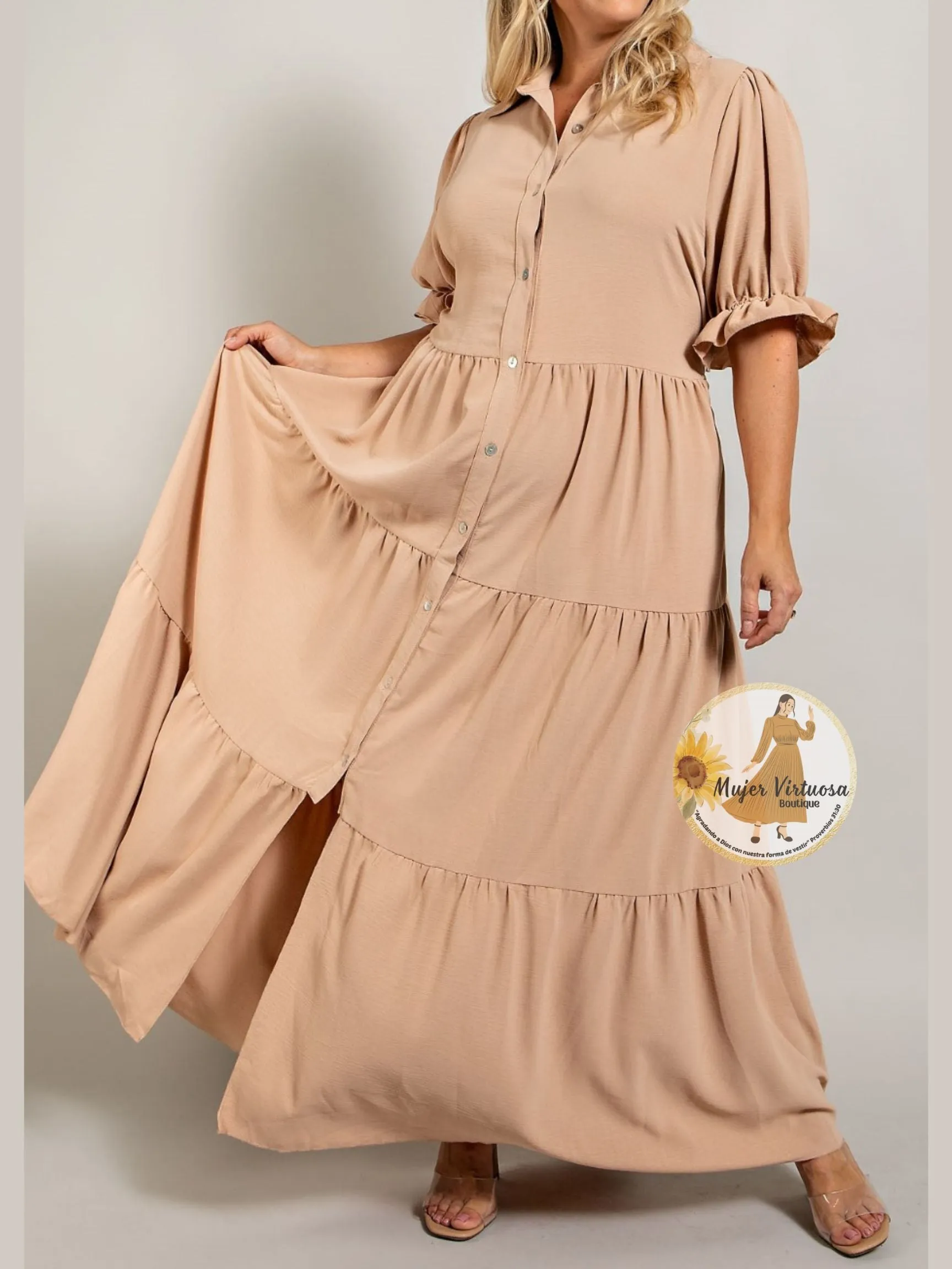 Khaki Casual Summer Dress