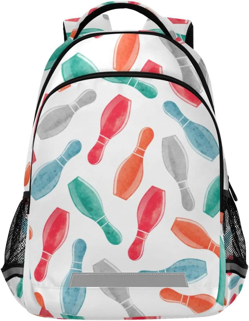 Kids Backpack for Boys Girls,Colorful Watercolor Bowling Pins Elementary School Backpacks Boys Children Bookbags Primary Kindergarten Bookbags 13.5L Water-Resistant Student Teenagers Travel Ba
