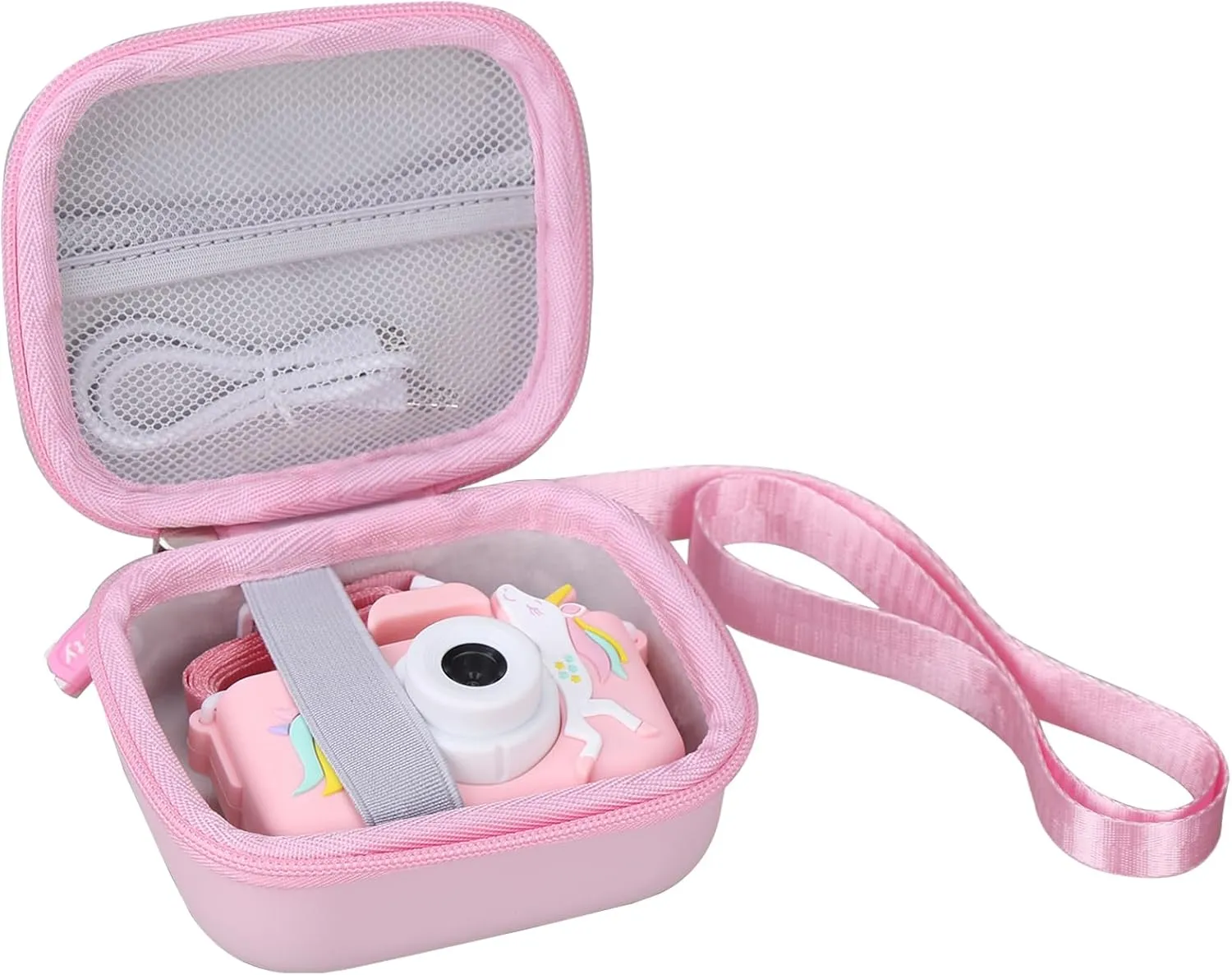 Kids Camera Case Compatible with Goopow/Seckton/Masterbee/CIMELR/Desuccus/OUTUVAS/Dylanto/GKTZ Digital Video Camera Toys Camcorder Storage Holder Carrying-Pink Unicorn(Case Only) (Pink unicorn)