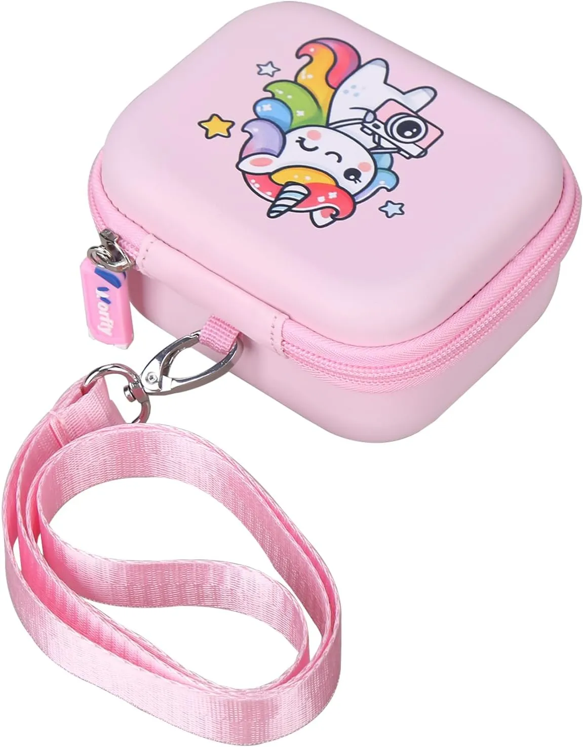 Kids Camera Case Compatible with Goopow/Seckton/Masterbee/CIMELR/Desuccus/OUTUVAS/Dylanto/GKTZ Digital Video Camera Toys Camcorder Storage Holder Carrying-Pink Unicorn(Case Only) (Pink unicorn)