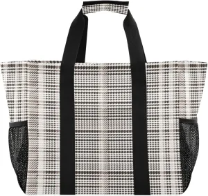 KLL Beach Totes Bags Canvas Collapsable With Pockets Grocery Bags Reusable