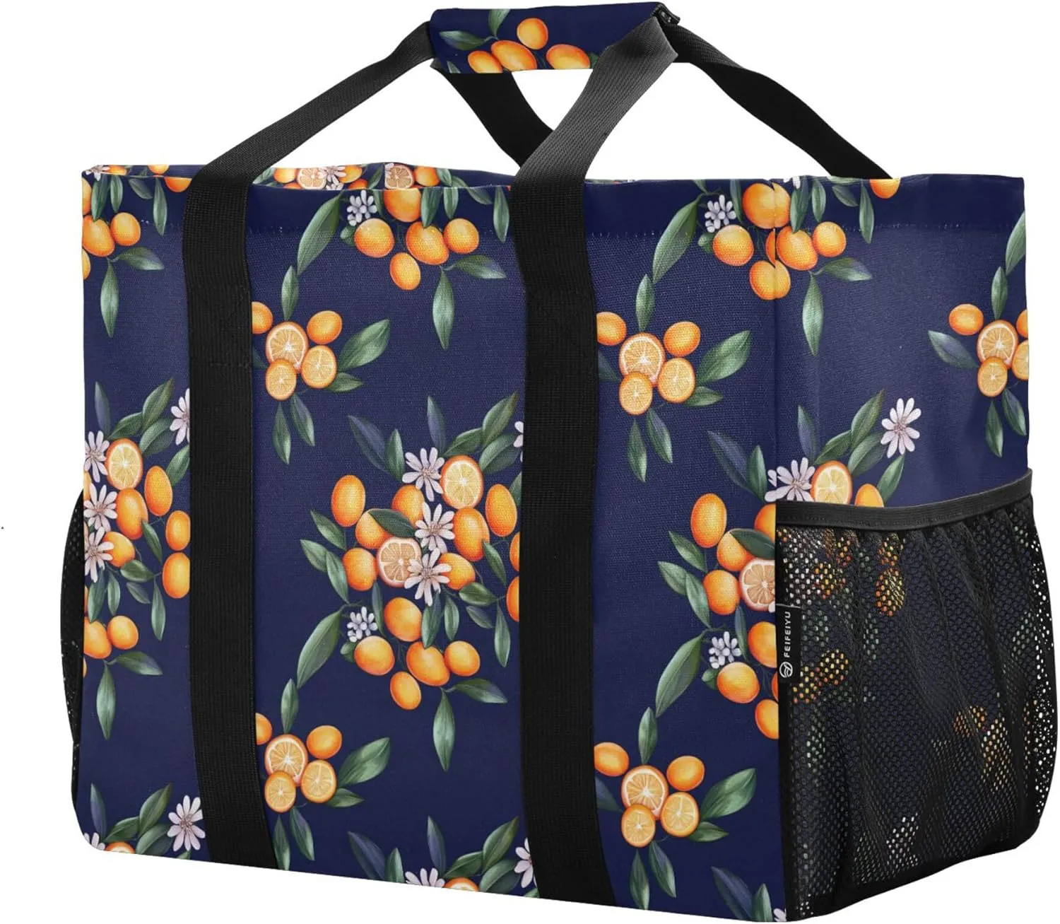 KLL Beach Totes Bags with Handles Collapsable With Pockets Grocery Bags Reusable