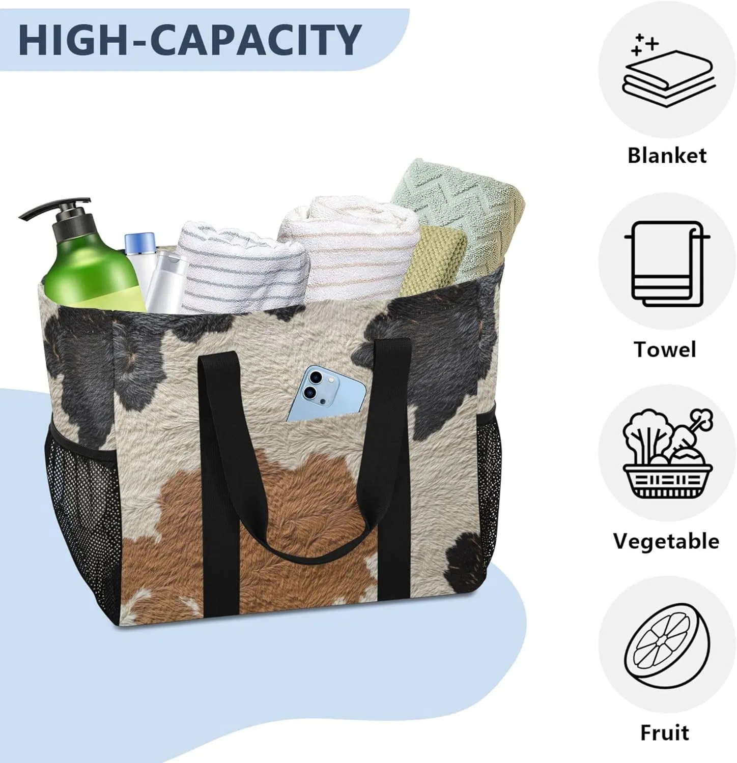KLL Large Beach Bag with Handles Foldable Waterproof Laundry Bag