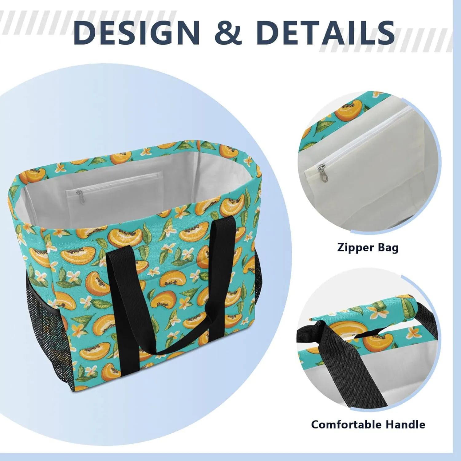 KLL Utility Bags And Totes with Handles Collapsable Waterproof Reusable Grocery Bag
