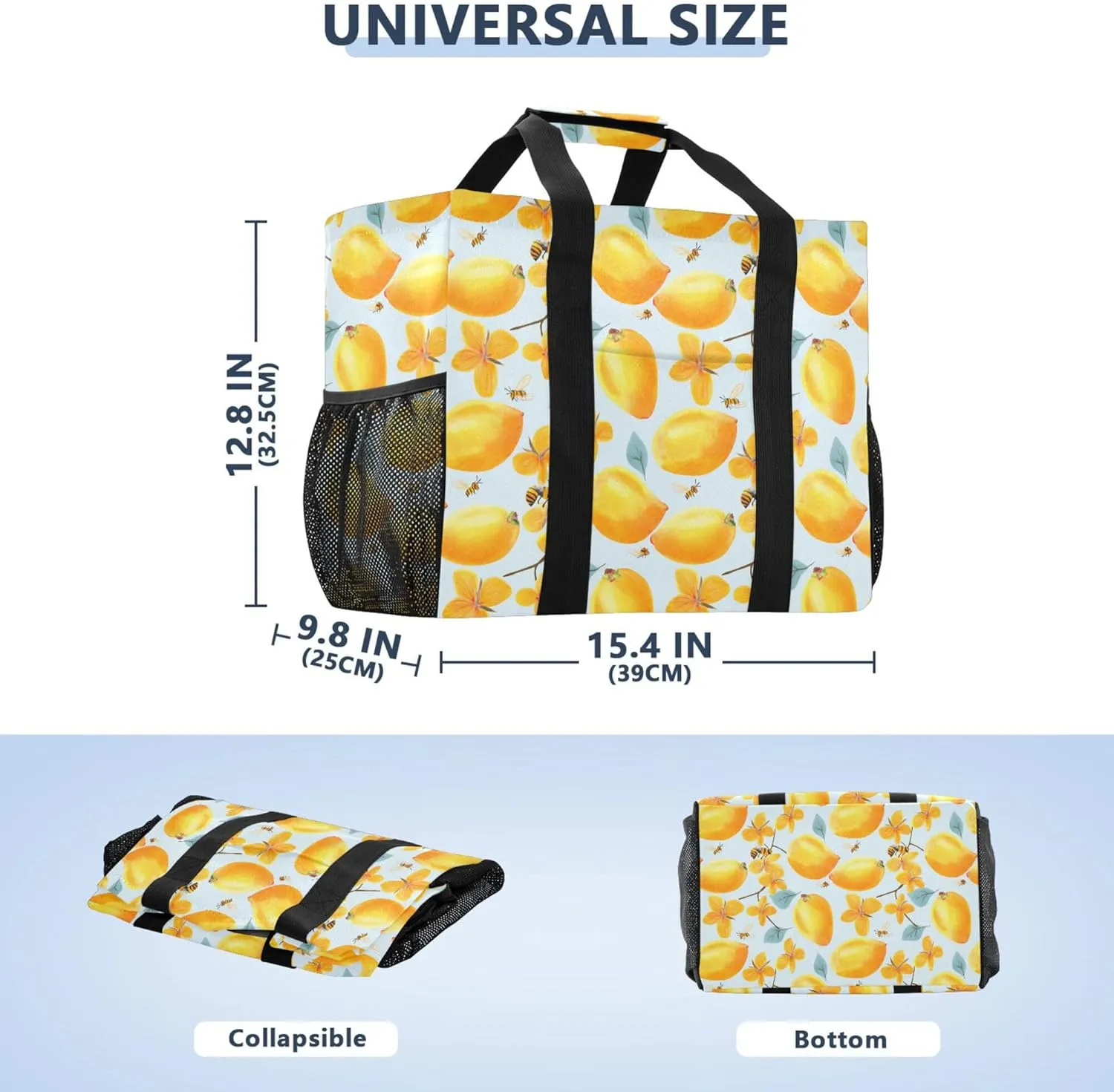 KLL Utility Bags And Totes with Handles Collapsable Waterproof Reusable Grocery Bag