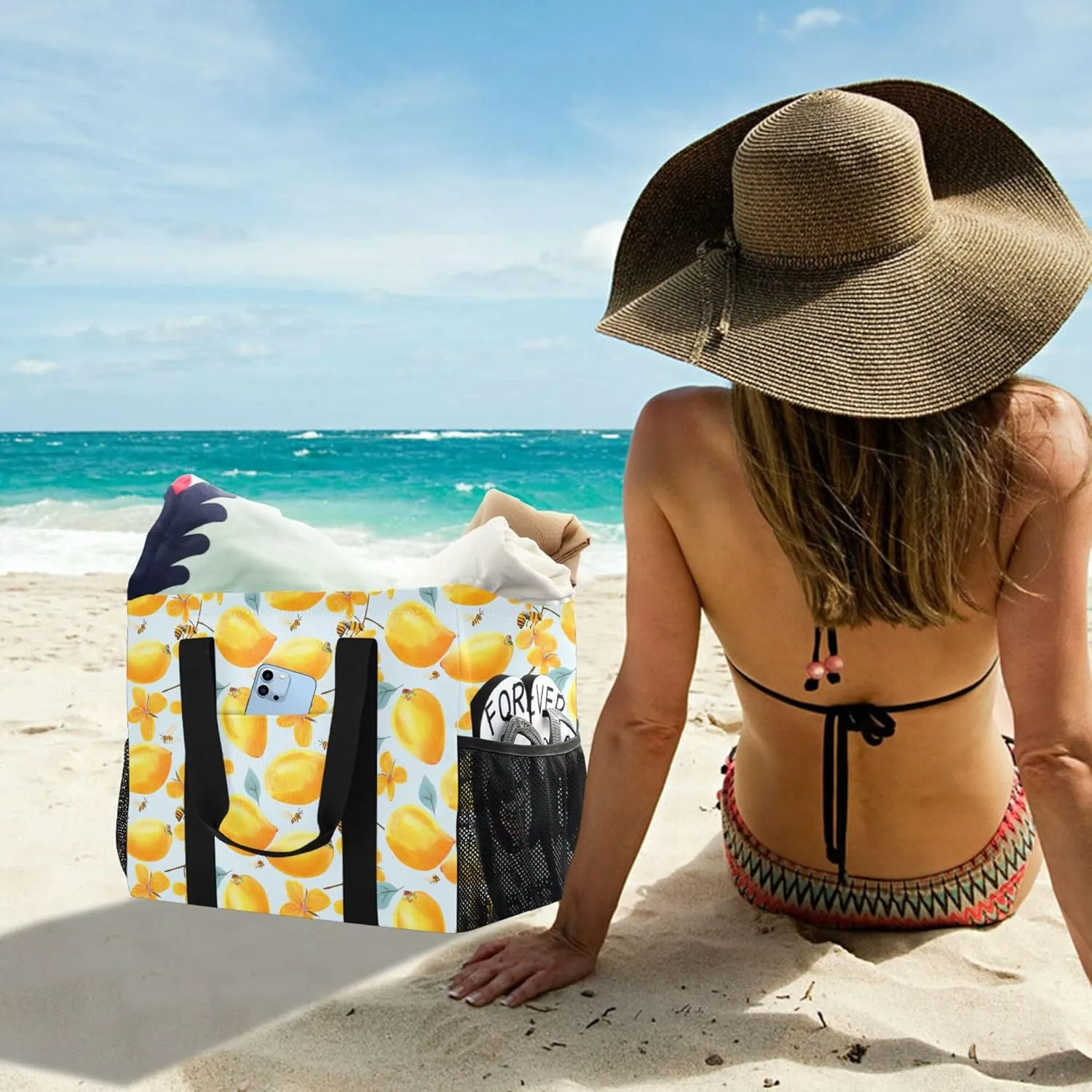 KLL Utility Bags And Totes with Handles Collapsable Waterproof Reusable Grocery Bag