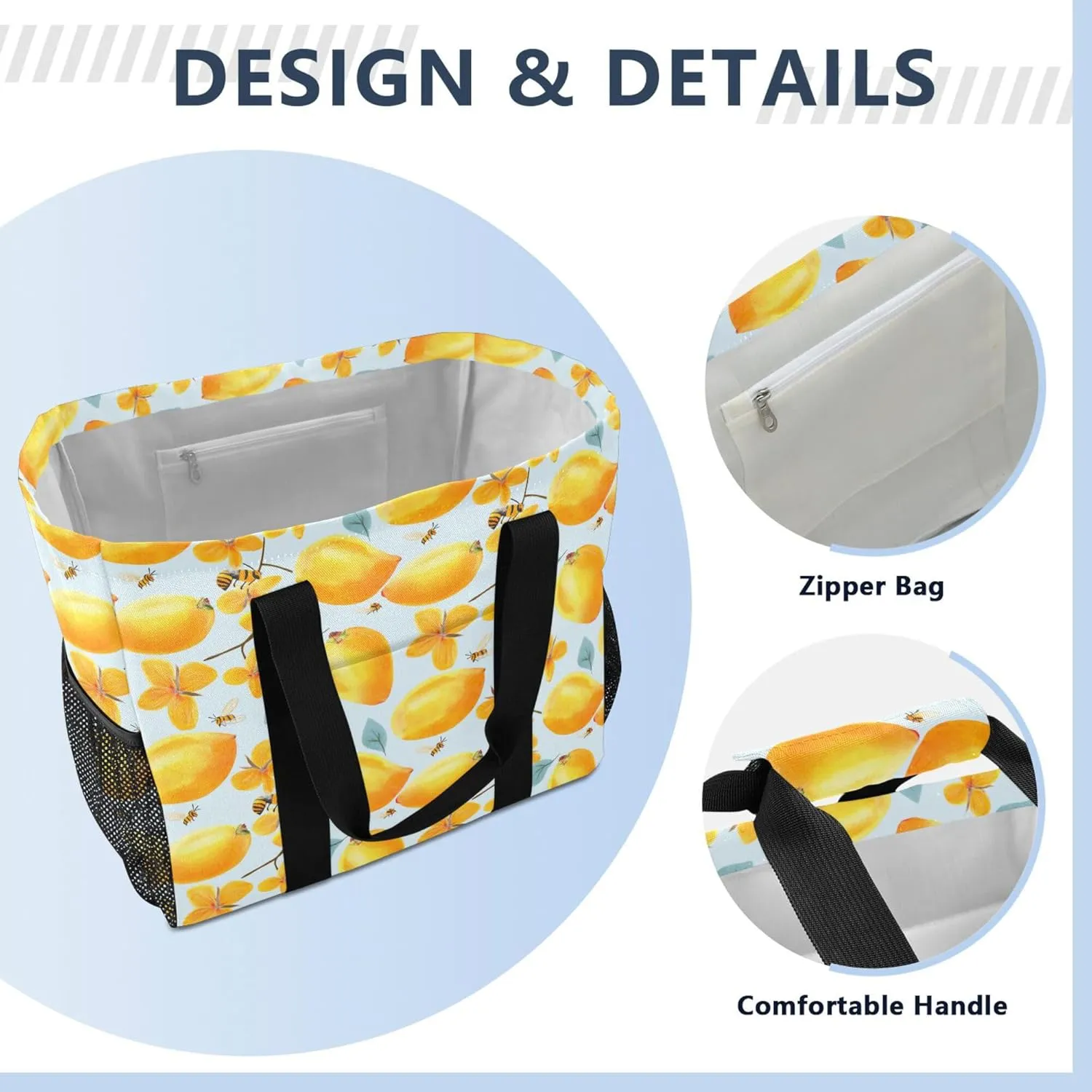 KLL Utility Bags And Totes with Handles Collapsable Waterproof Reusable Grocery Bag