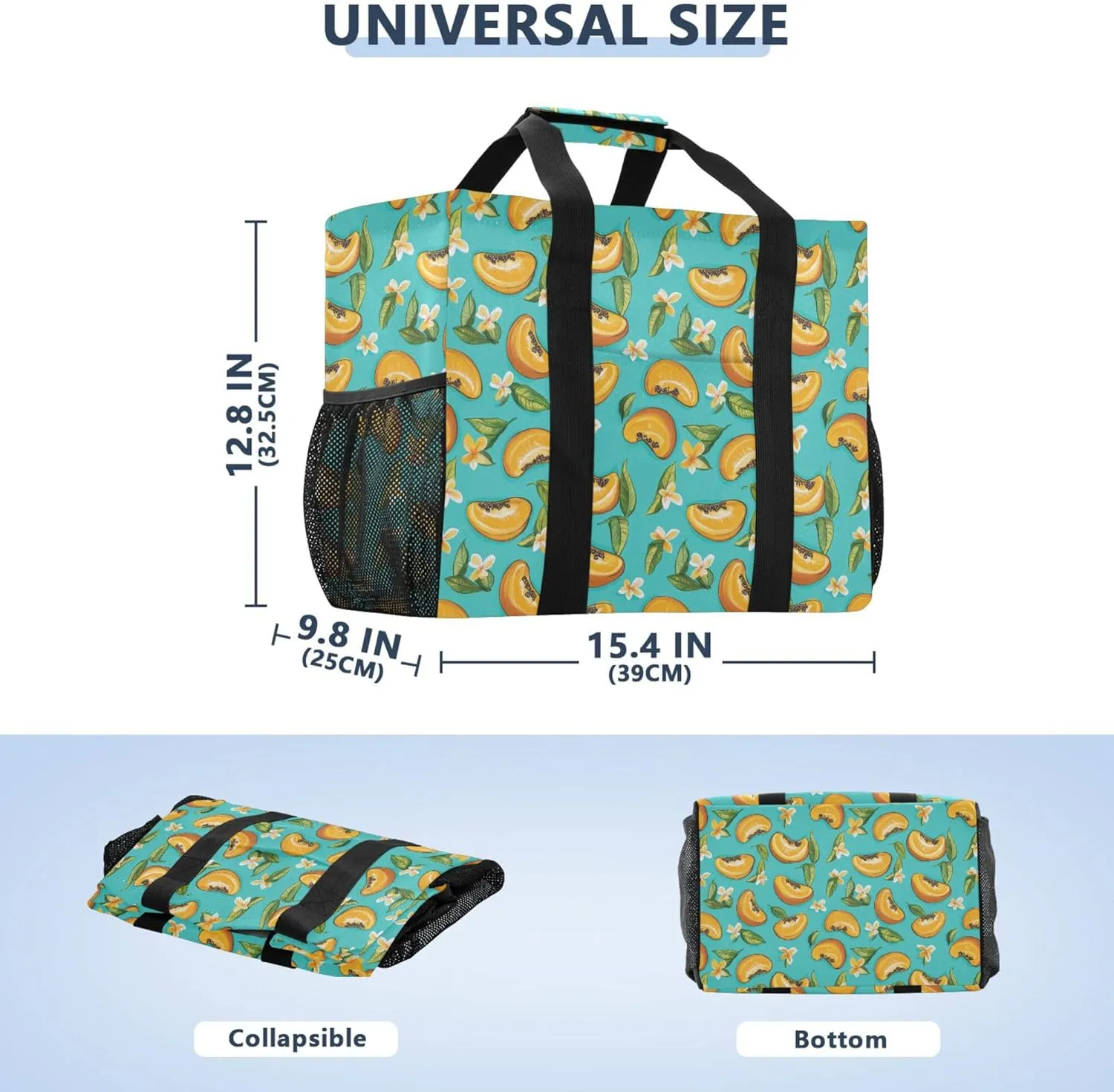 KLL Utility Bags And Totes with Handles Collapsable Waterproof Reusable Grocery Bag