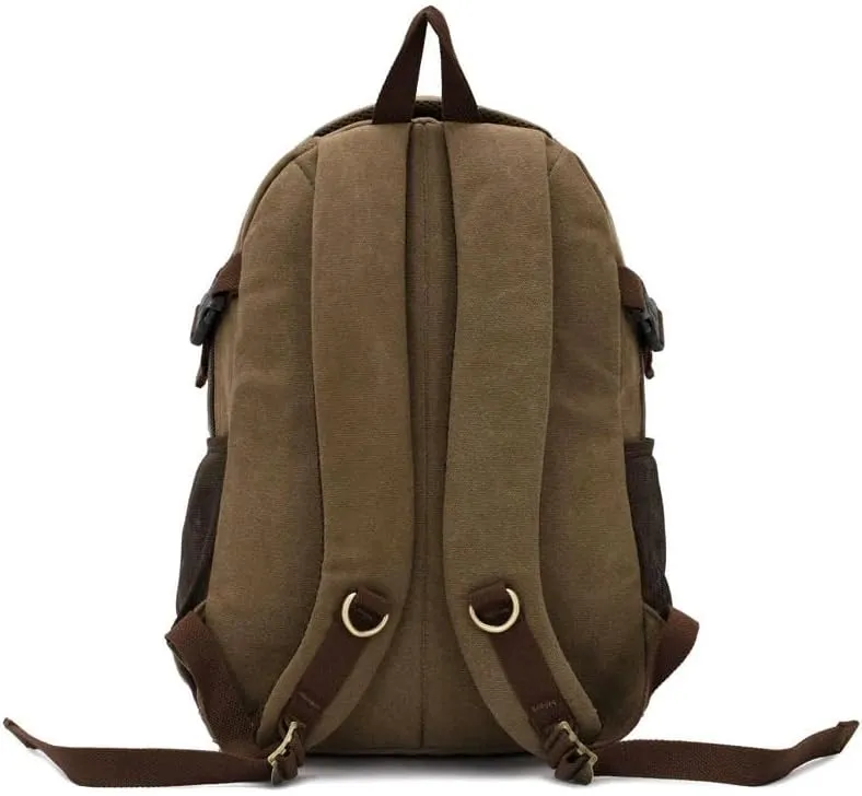 KOSTEN Backpack Men'S Backpack Canvas Men'S Travel Bags Large Capacity Travel 14 '' Laptop Backpack Bag-Khaki
