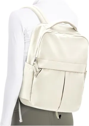 Laptop Backpack for Women Men Gym Work Backpack Casual Daypack Backpacks Small Travel Backpack for Traveling on Airplane Lightweight College Teacher Backpacks for Women Beige