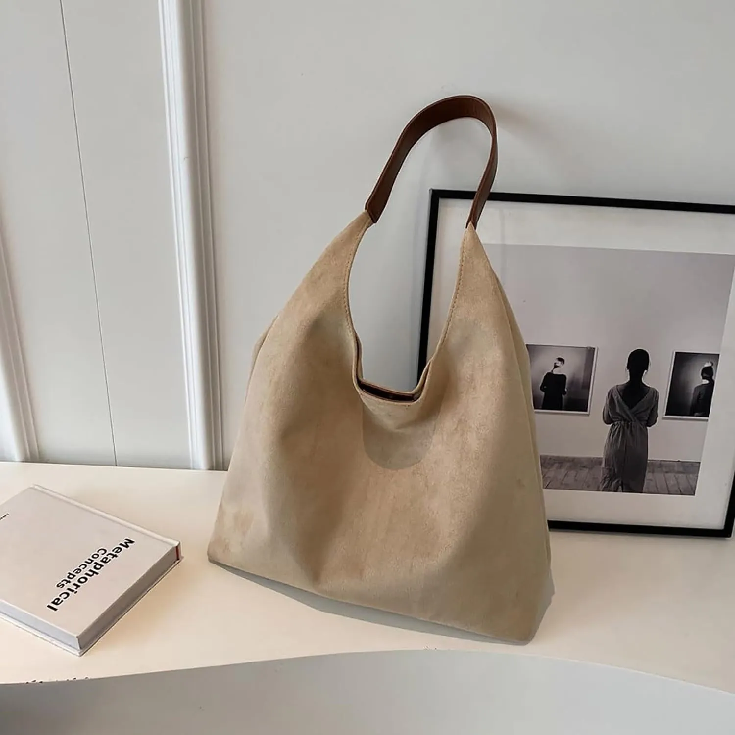 Large Messenger Bag Tote Bags For Women Work Bags Suede Slouchy Bag Handbag Tote Handbag