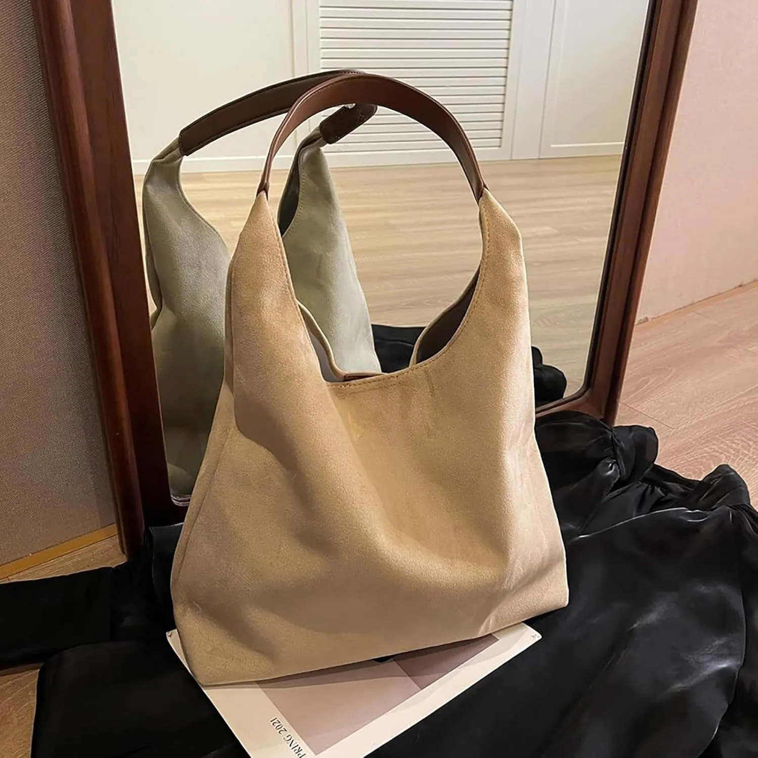 Large Messenger Bag Tote Bags For Women Work Bags Suede Slouchy Bag Handbag Tote Handbag