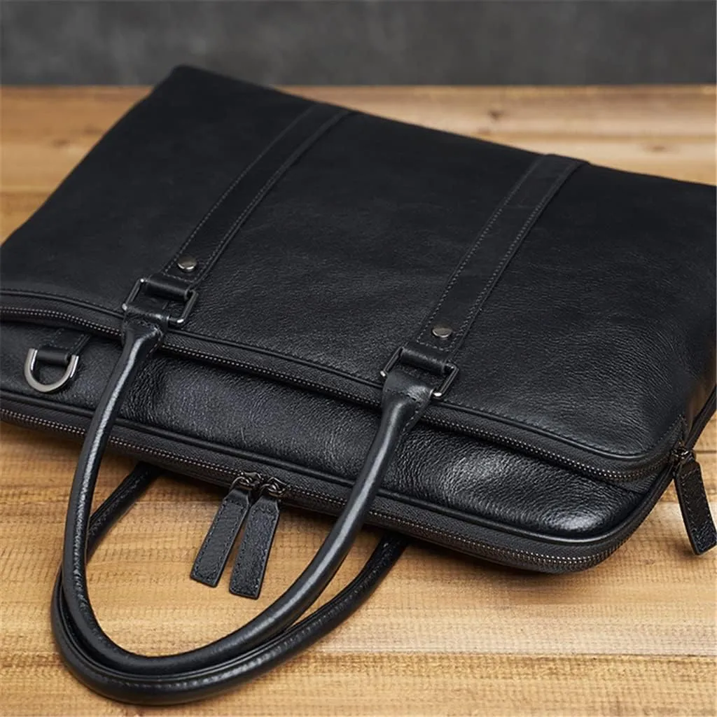 Leather Briefcase Men Bag Business Handbag Male Laptop Shoulder Bags Men Briefcase