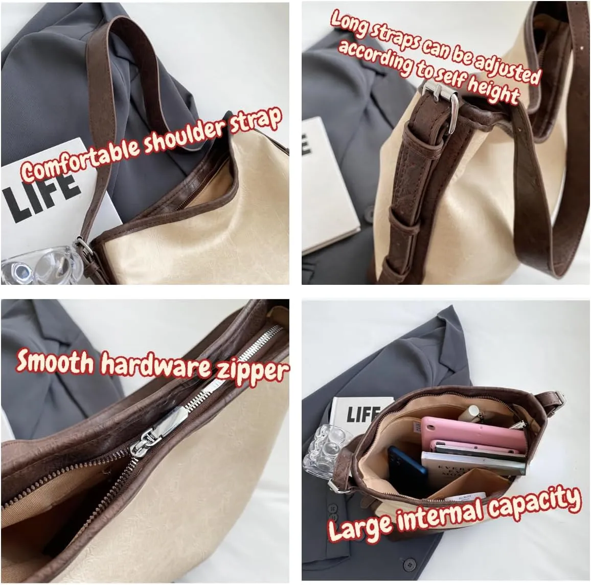 Leather Crossbody Bags for Women Leather Tote Bag Everything Work Tote Bags for Women Tote Bag Aesthetic