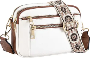 Leather Handbags for Women Vegan Leather Small Crossbody Bags with Adjustable Wide Strap Shoulder Handbag