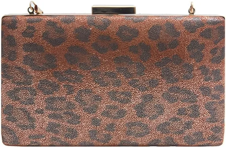 Leopard Clutch Purses for Women Cheetah Print Envelope Evening Handbag with Chain Wedding Party Evening Clutches