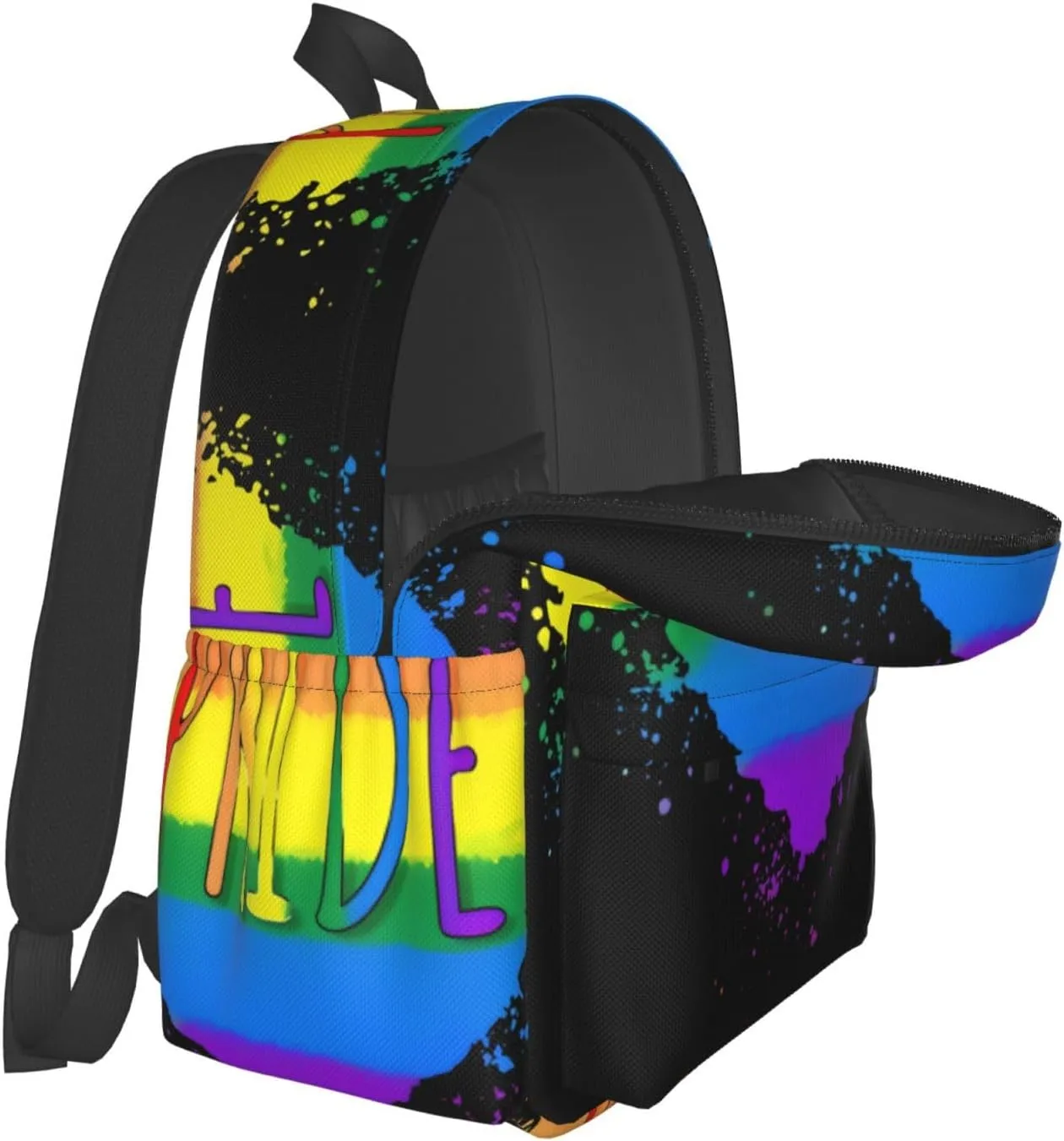 LGBT Gay Pride Rainbow Heart 17 Inch Casual Backpack Laptop Backpacks Travel Back Pack Large Camping Rucksack Hiking Daypack Lightweight Double Shoulder Bag
