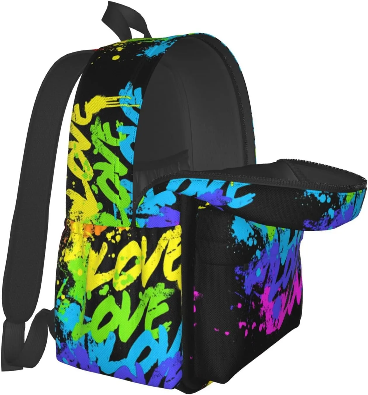 LGBT Rainbow Gay Pride Love 17 Inch Casual Backpack Laptop Backpacks Travel Back Pack Large Camping Rucksack Hiking Daypack Lightweight Double Shoulder Bag