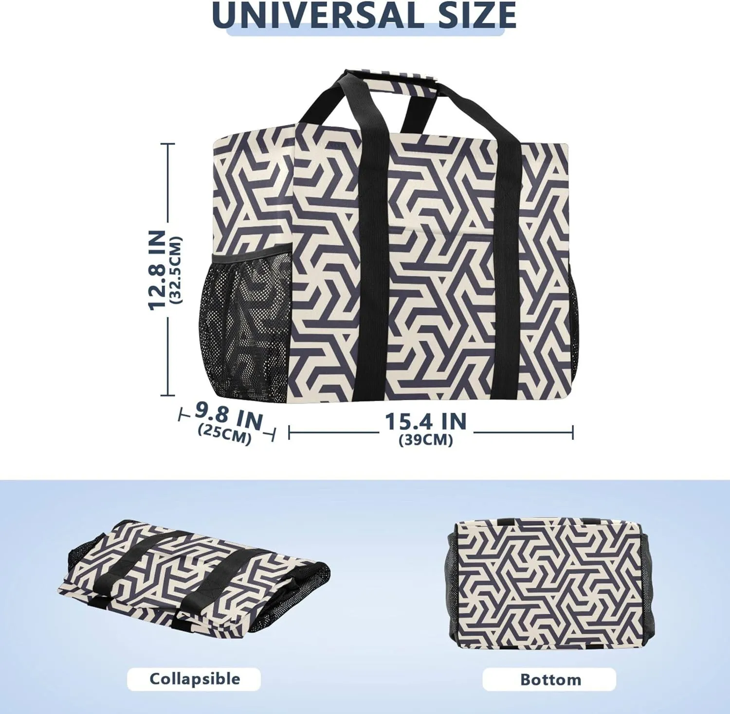 linqin Forests Animals Reusable Grocery Bags, Foldable Canvas Tote Bag Waterproof Travel Beach Bag for Shopping Work Gym