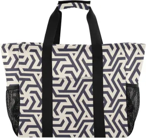 linqin Forests Animals Reusable Grocery Bags, Foldable Canvas Tote Bag Waterproof Travel Beach Bag for Shopping Work Gym