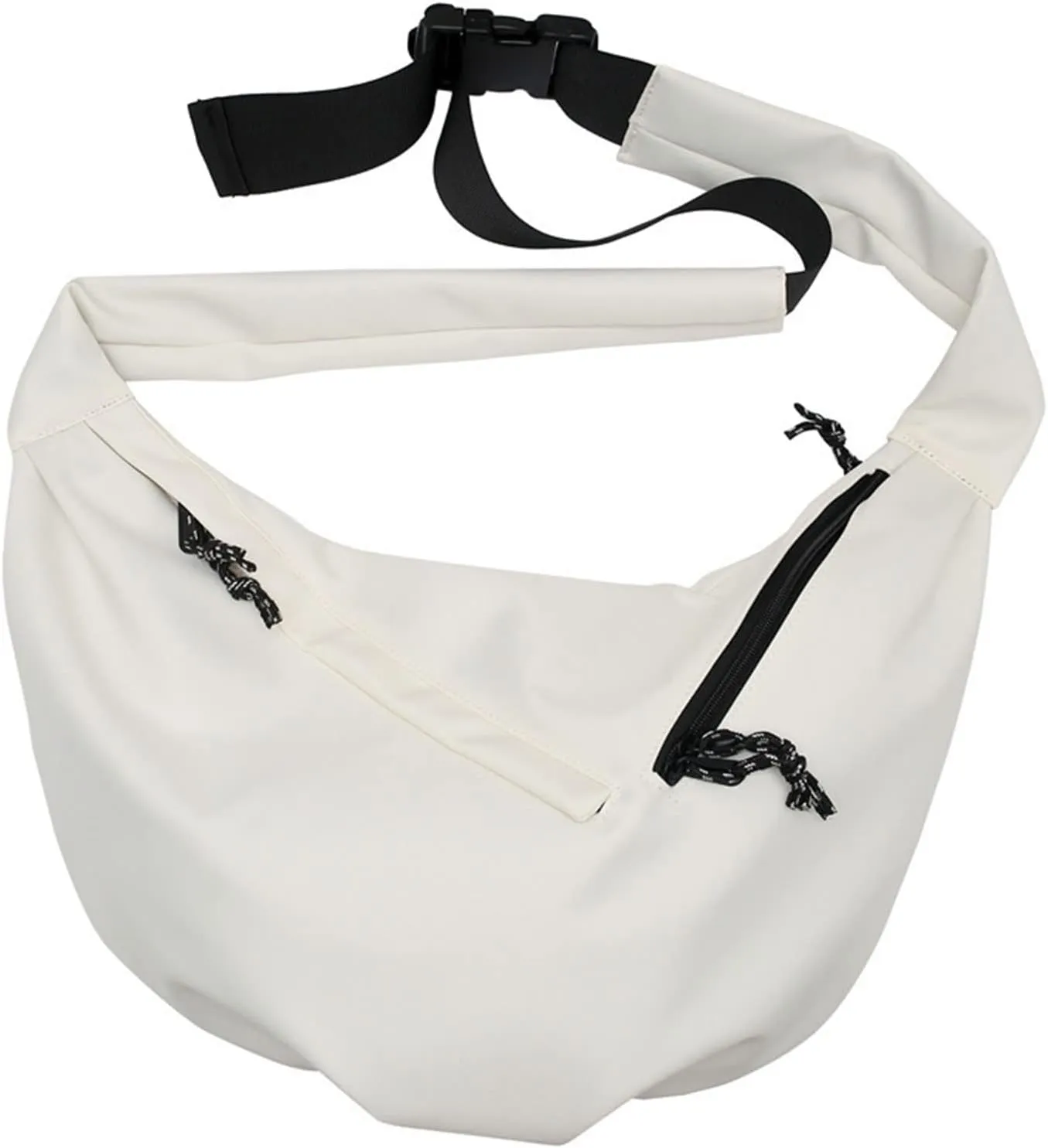 Locomotive Cool Dumpling Shoulder Bag Casual Men And Women Single Shoulder Messenger over The Shoulder (White, One Size)