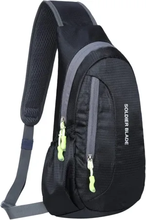 Man Women Outdoor Multifunctional Sling Backpack Fashionable Casual Shoulder Messenger Bag Hiking Chest Bag (Black, A)