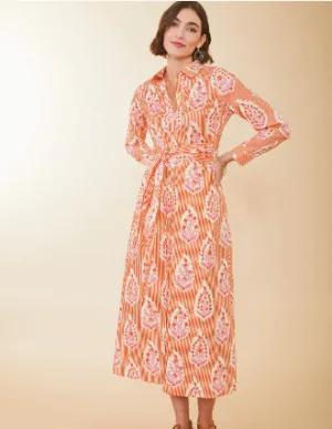 Marianne Shirt Dress Richmond Hill Stripe Floral Motif Red