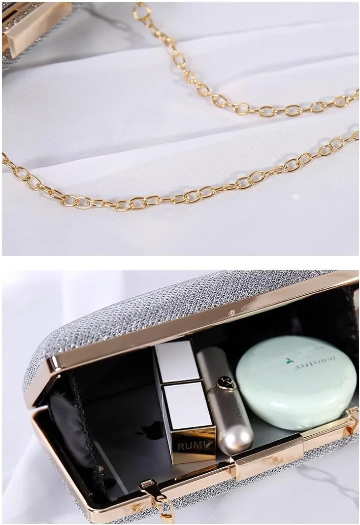 meilun Women's Clutch Evening Bags Sparkly Glitter Party Clutches Wedding Purses with Frosted Cocktail Prom Handbags