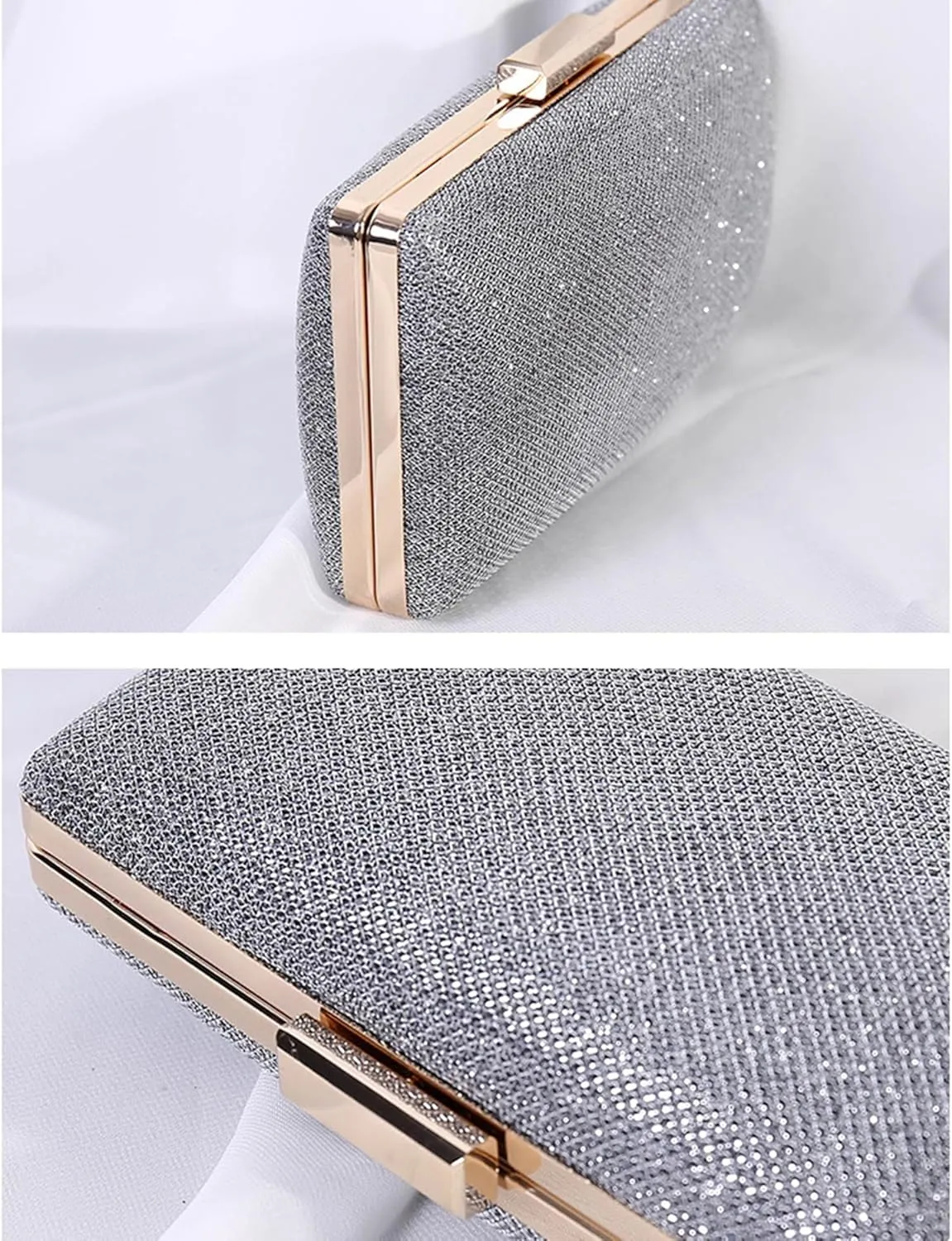 meilun Women's Clutch Evening Bags Sparkly Glitter Party Clutches Wedding Purses with Frosted Cocktail Prom Handbags